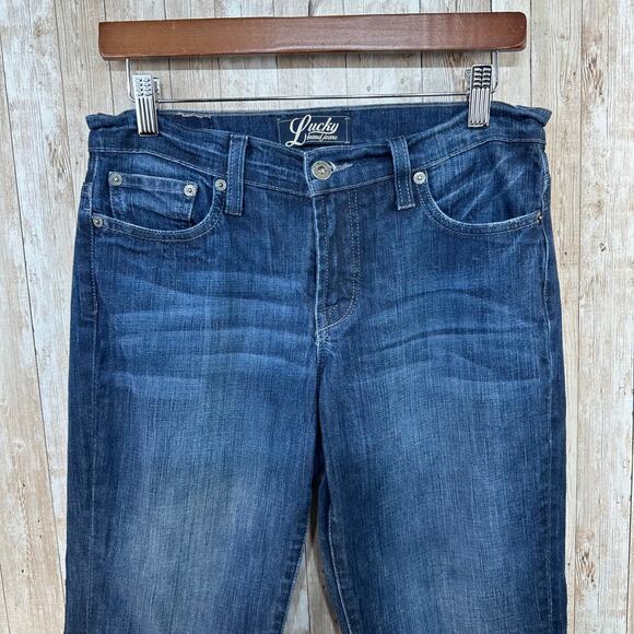 Lucky Brand Gene Montessano Long Line Jeans Womens 4 Mid Wash Blue Stretch Denim - Picture 3 of 9